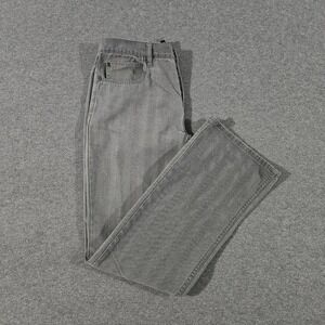 Kenneth Cole New York Mens Grey Herringbone Cotton Straight Leg Jean 32x34